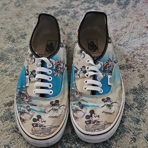 Vans Disney Aloha Mickey Minnie M 10 W 13 Hawaii Hula Summer Shoes